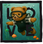 Black Diving Bear LOVE - with background
