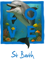 St Barth Blue Dolphin - with background