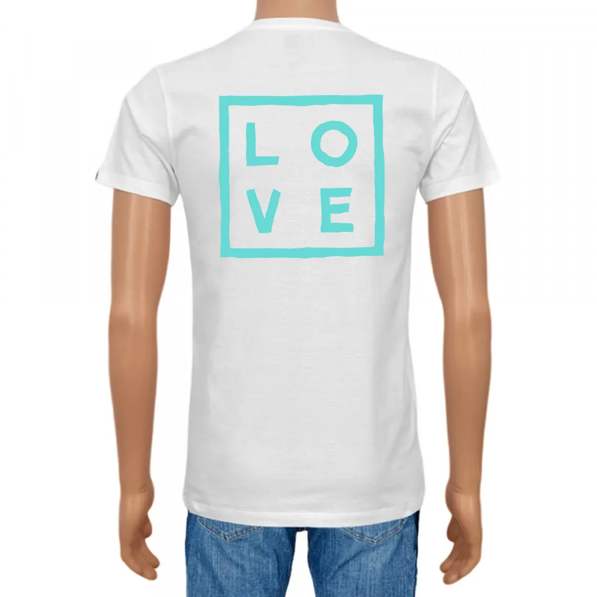 Men's T-shirt Cotton Plain V-Neck  White Classic Print - Love Concept Store