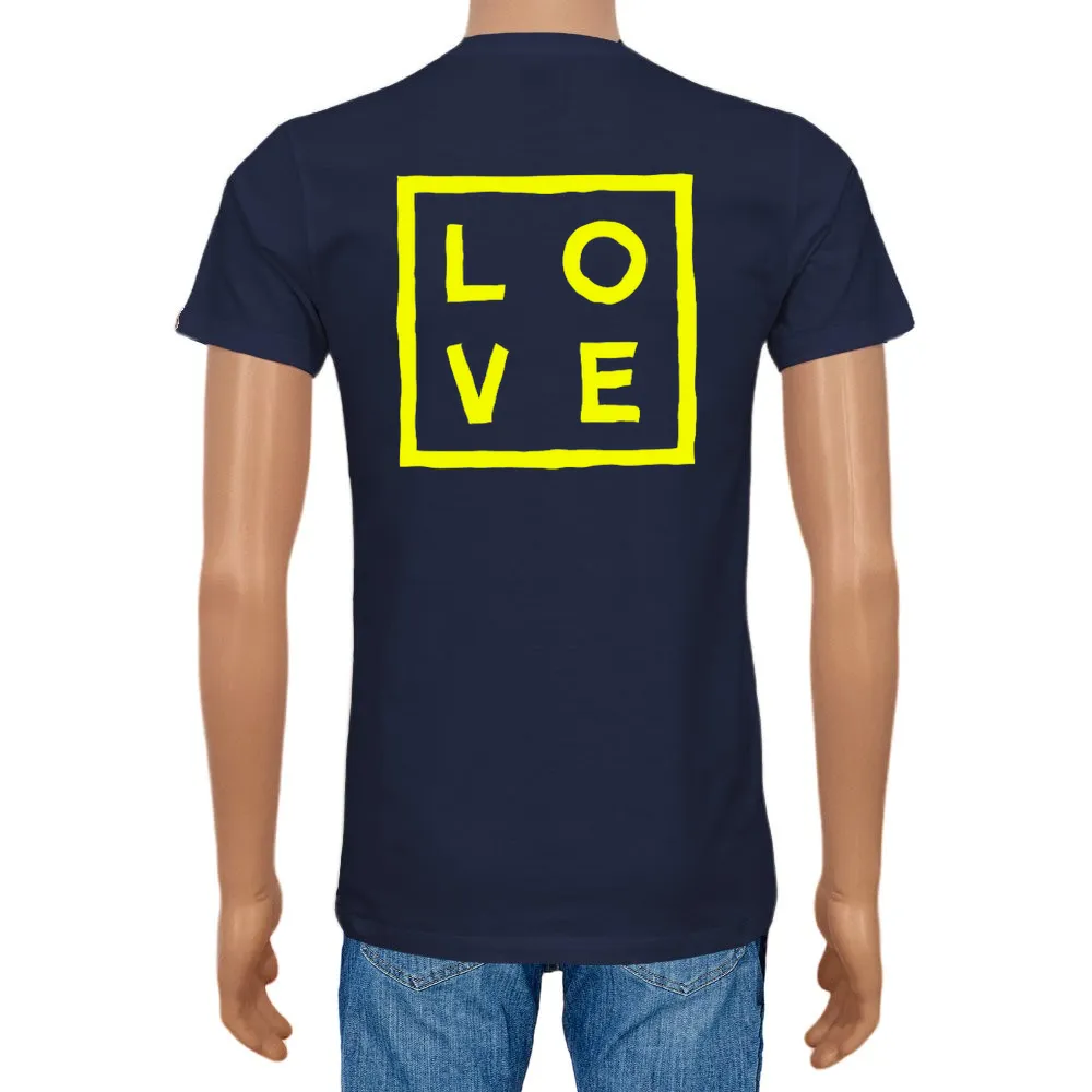 Men's T-shirt Cotton Plain V-Neck Navy blue - Fluo - Love Concept Store