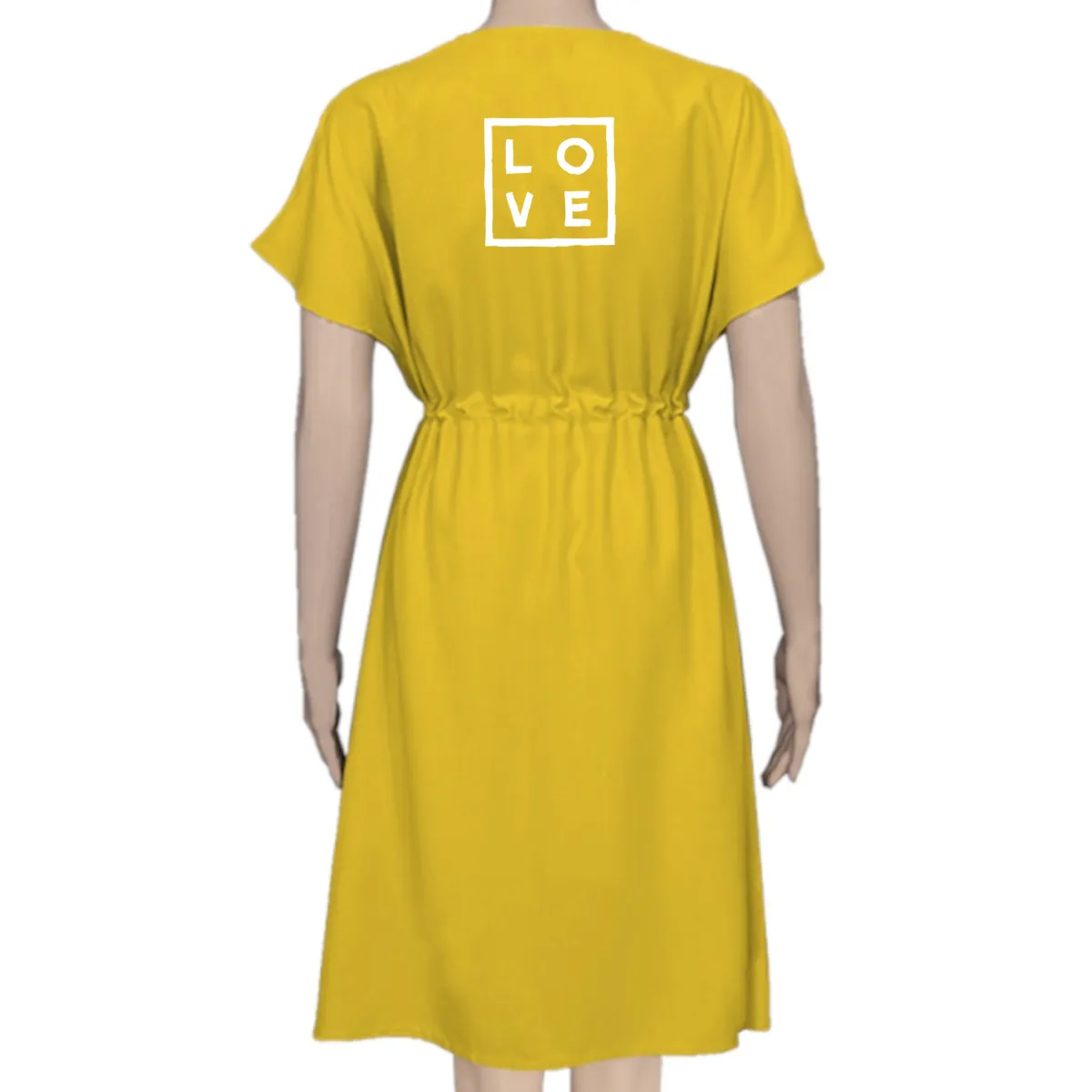 Dress Louise (Short) – Mustard Logo Classic Flex