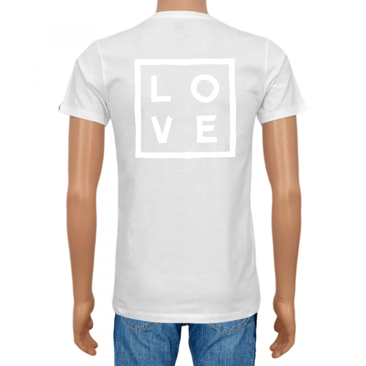Men's T-shirt Cotton Plain V-Neck  White Classic Flex - Love Concept Store