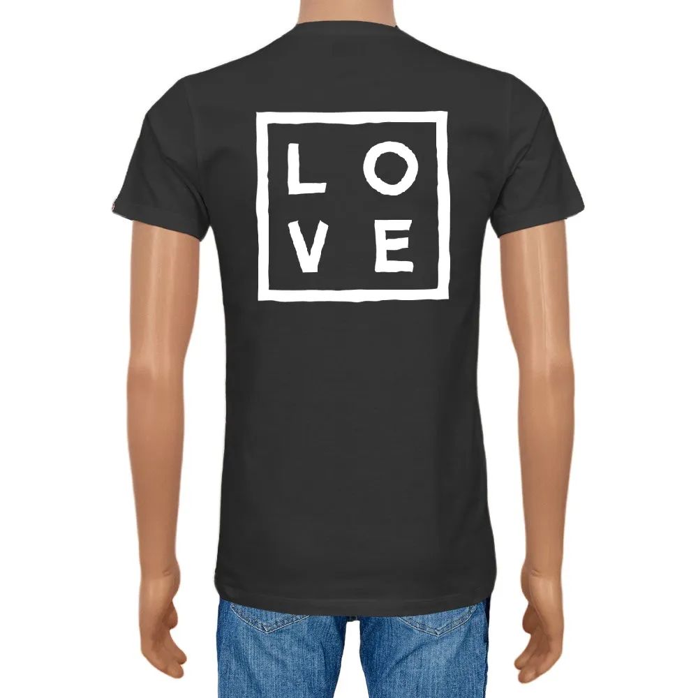 Men's T-shirt – Cotton – Plain – V-Neck – Black - Classic Print Logo - Love Concept Store