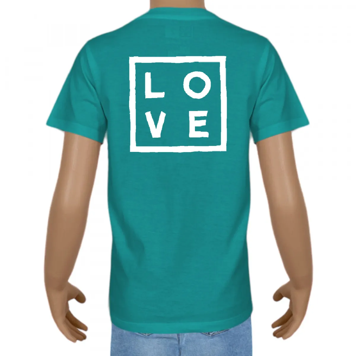 Kid's T-shirt – Cotton – Plain – Petrol BLue - Logo Classic Print