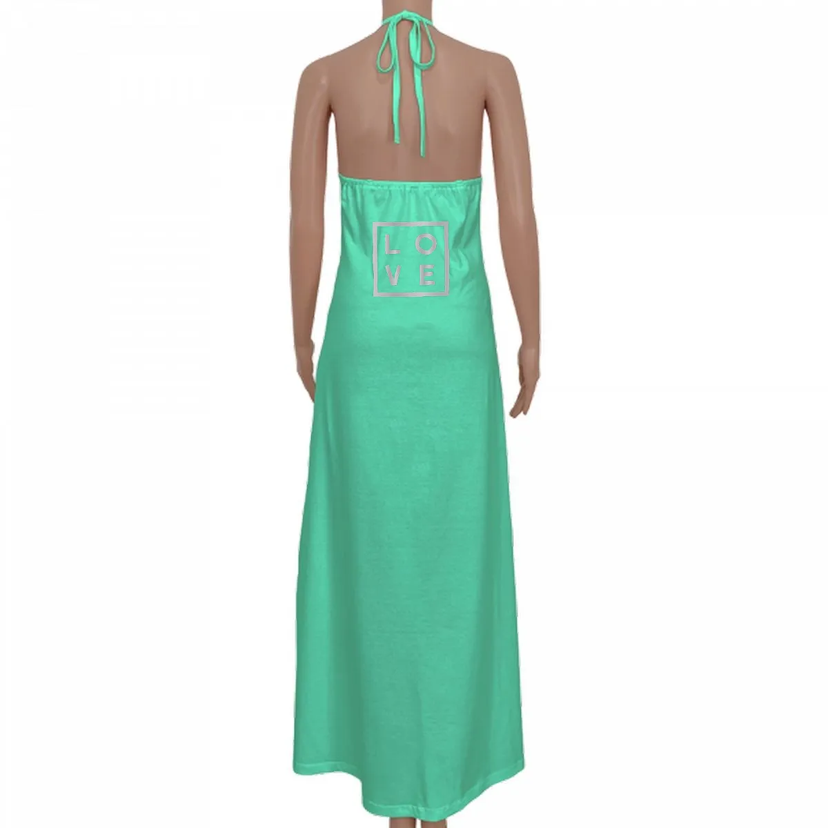 Valentina Dress – Aqua green Logo Metal Flex