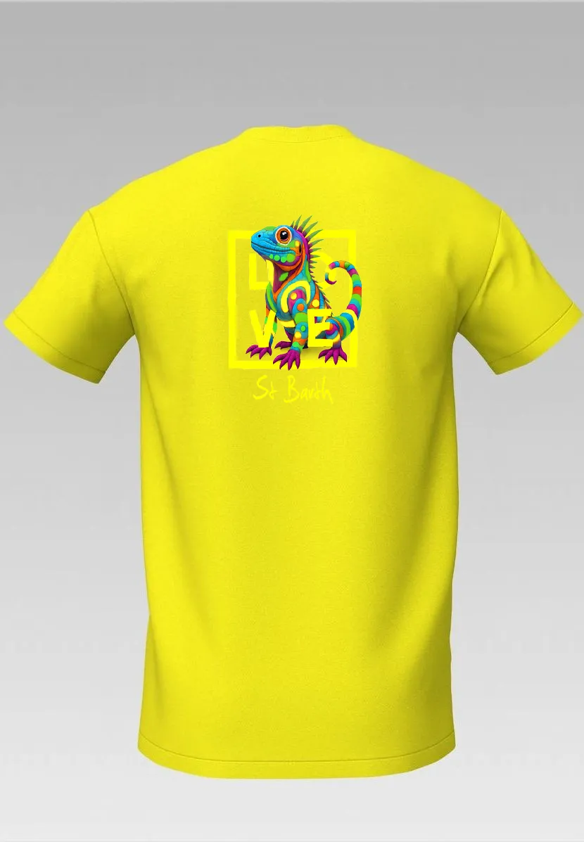 Yellow Kids’ Shirt – LOVE Iguana Signature St. Barth & St. Martin – Cotton & Elastane