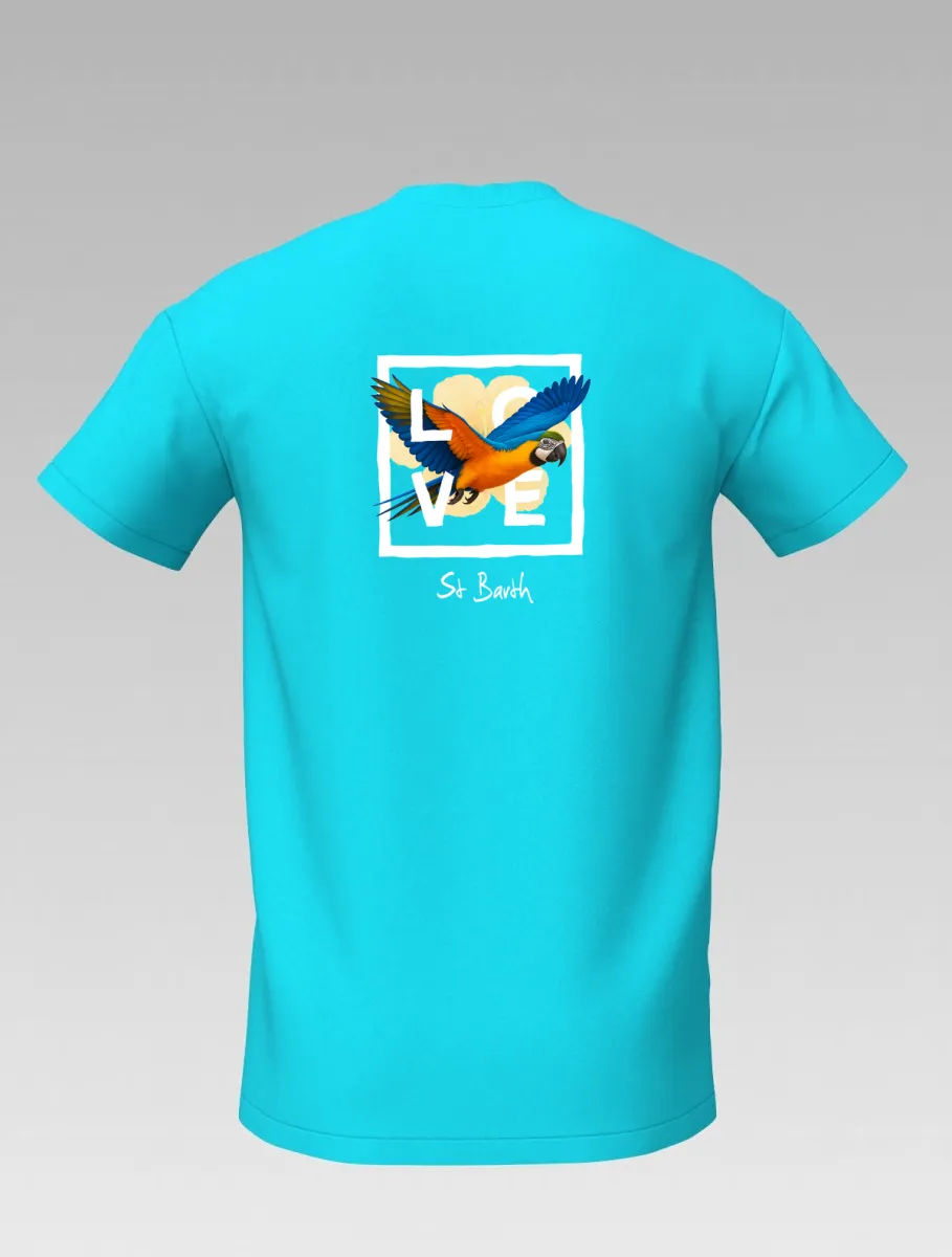 Turquoise Kids’ T-shirt – Caribbean Parrot – Signature St Barth & St Martin – LOVE Edition