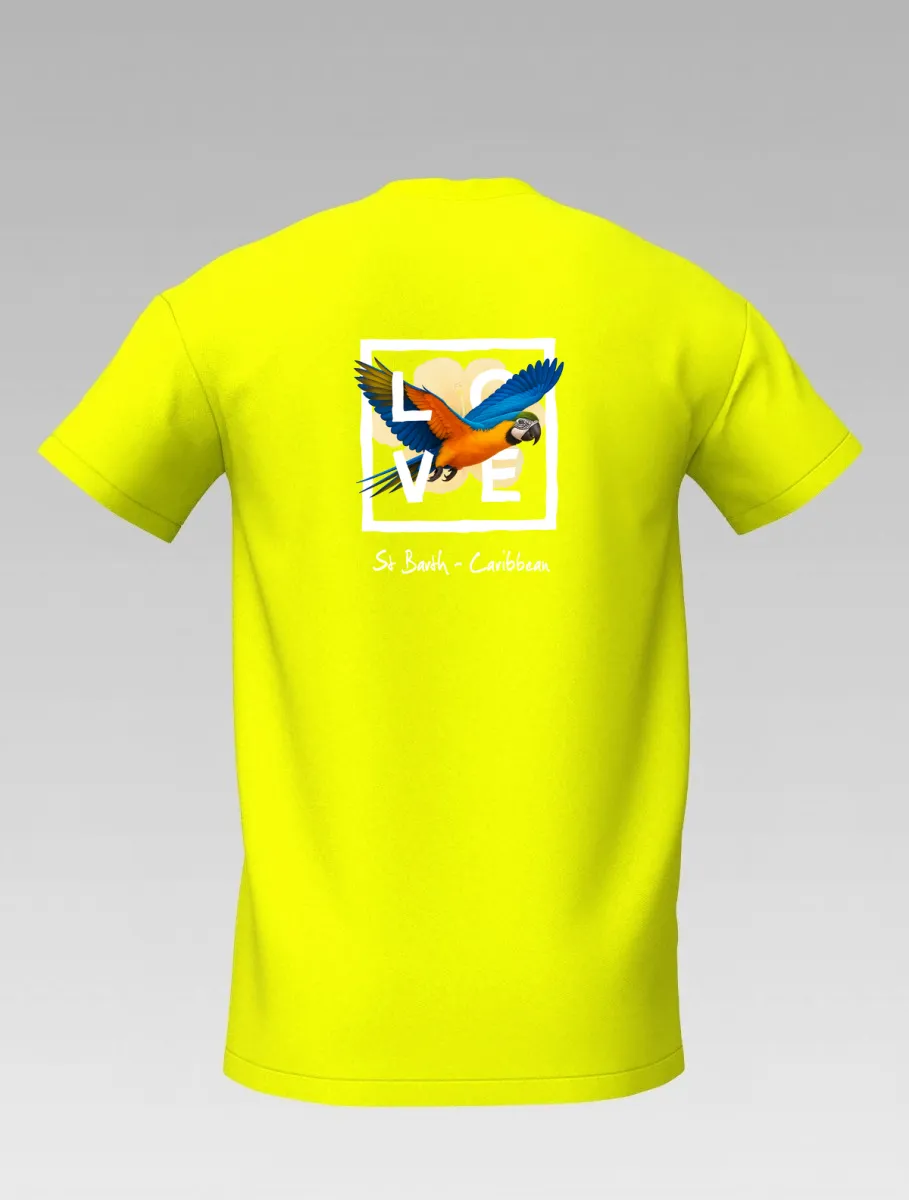 Children’s Yellow T-Shirt – Caribbean Parrot – Signature St Barth & St Martin – LOVE Edition
