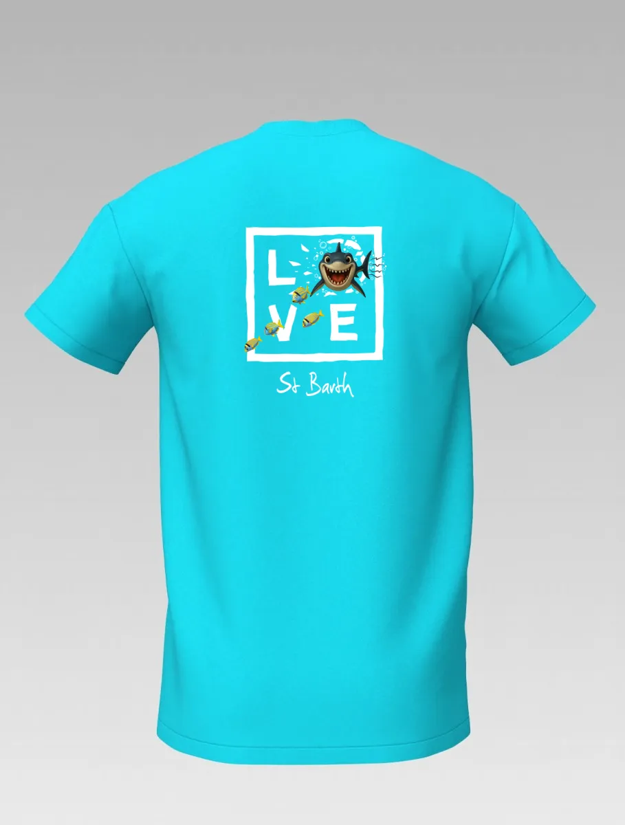 Children’s Turquoise T-Shirt – Caribbean Shark – Signature St Barth & St Martin