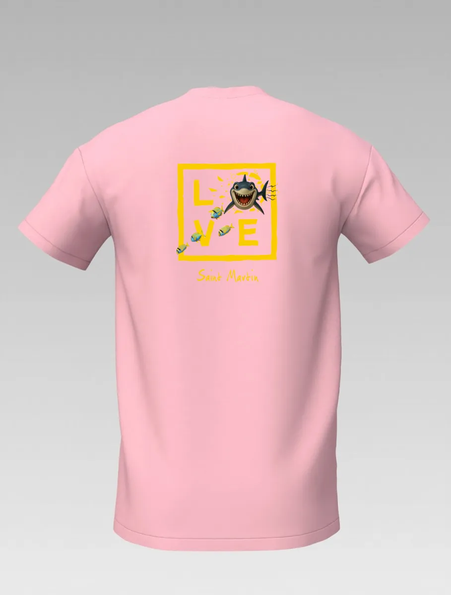 Children’s Pink T-Shirt – Caribbean Shark – Signature St Barth & St Martin