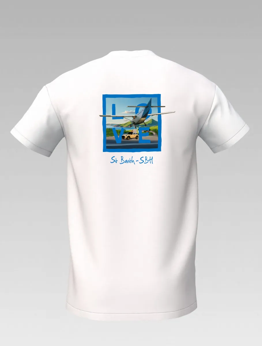 Children’s White T-Shirt – St Barth Airport – LOVE Edition – Signature St Barth