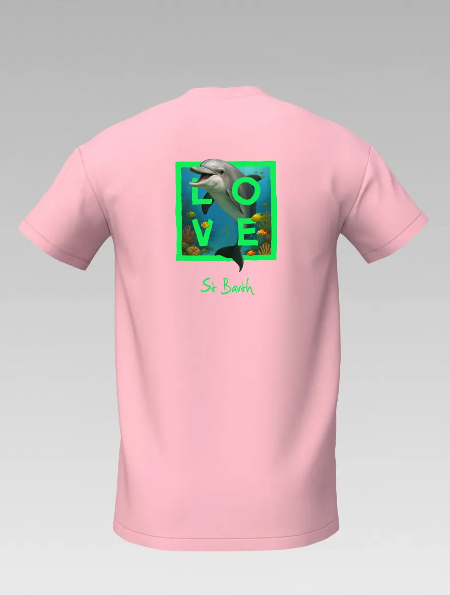 Pink Kids’ T-shirt – Saint-Martin & St Barth Signature Dolphin – LOVE Edition