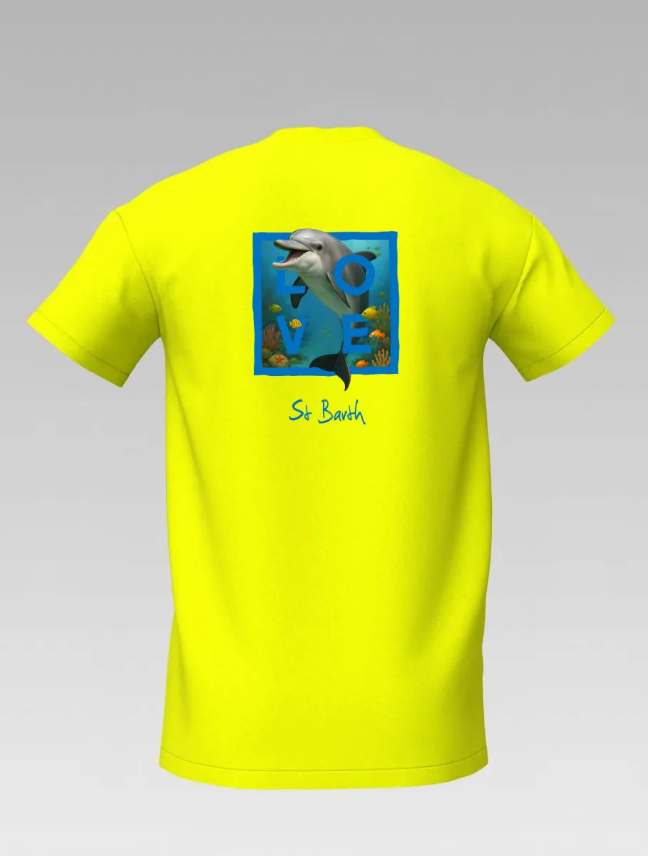 Children’s Yellow T-Shirt – Saint-Martin & St Barth Signature Dolphin – LOVE Edition