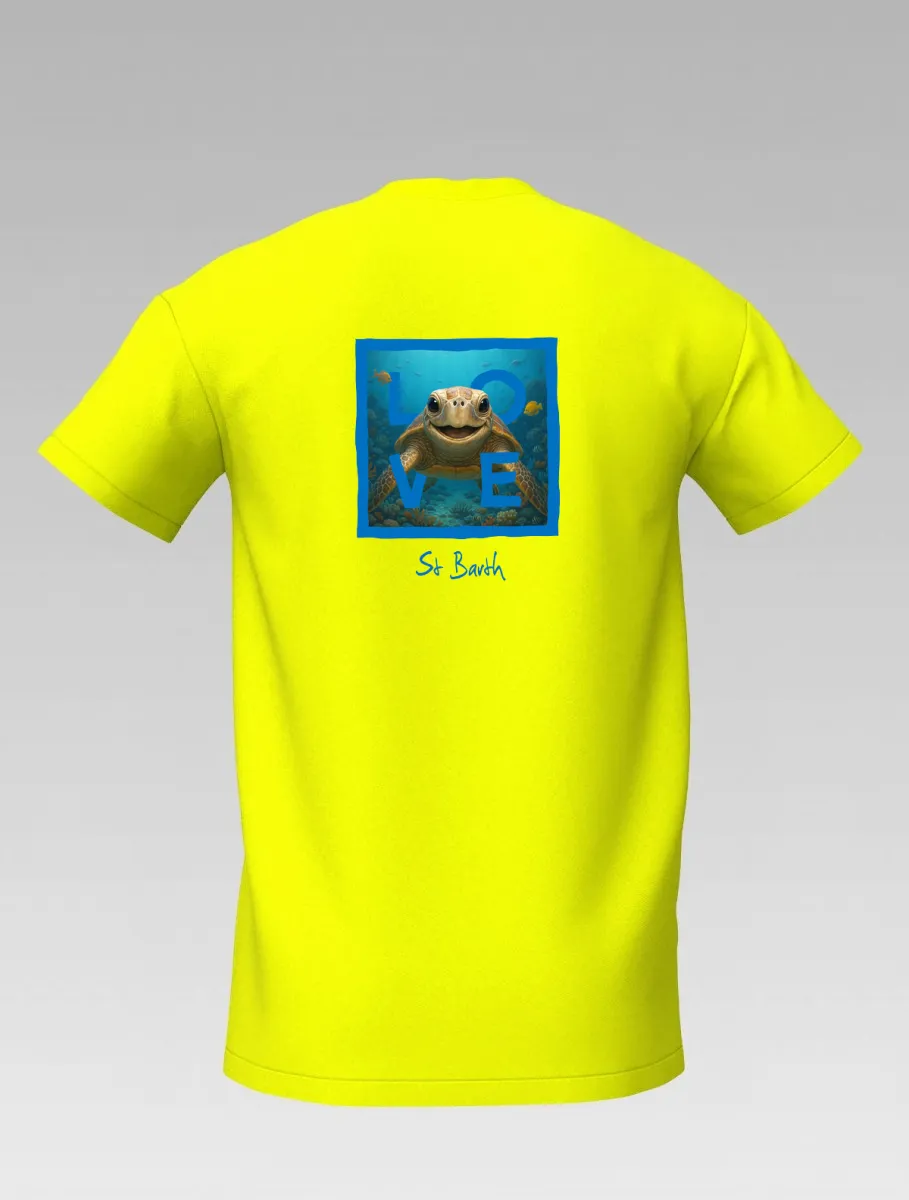 Kids’ Yellow T-shirt – Saint-Martin & St Barth Signature Turtle – LOVE Edition