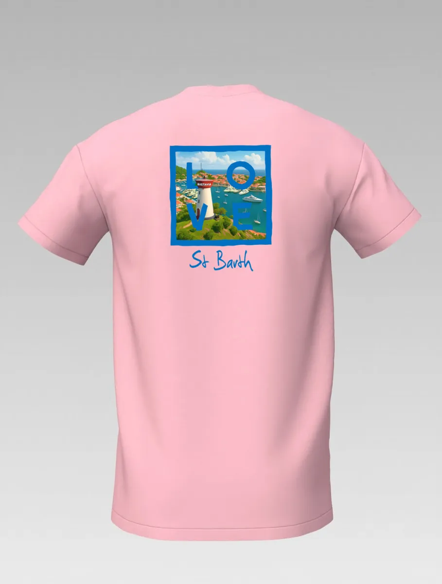 Kids’ Pink T-shirt – St Barth Signature – LOVE Edition Gustavia Harbor