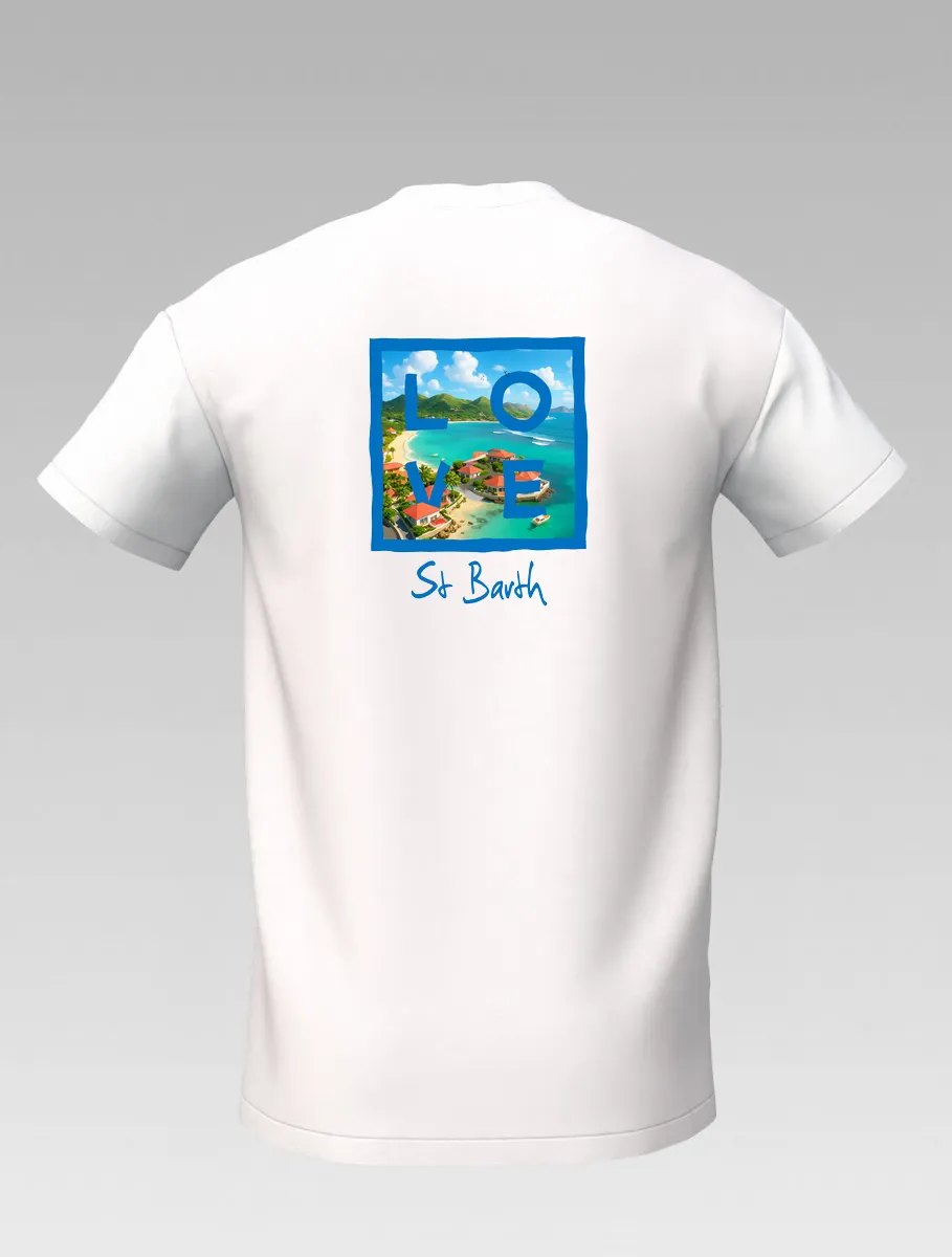 Kids’ White T-shirt – St Barth Signature – LOVE Edition La Costa de St Barth