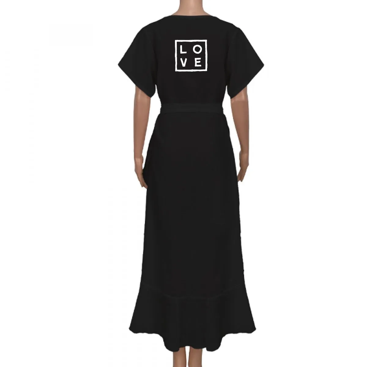 “Kristina” Black Dress – One Size – LOVE Edition – Caribbean Elegance – Signature St Barth