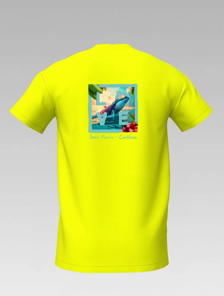 Head to the Caribbean with our 100% LOVE Whale T-shirt