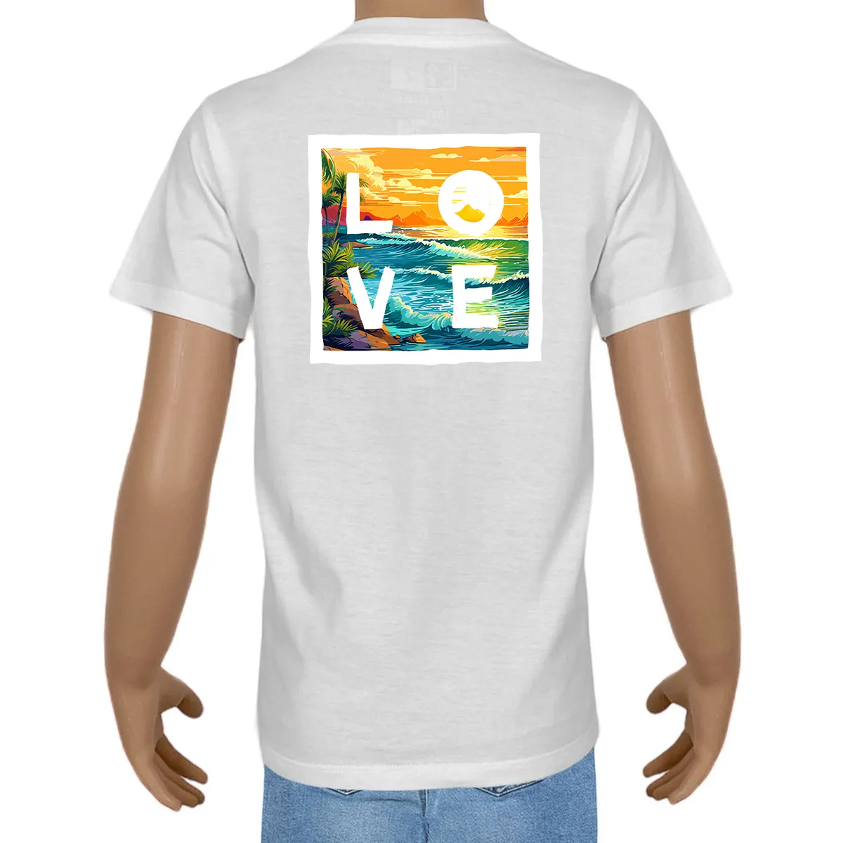 Kid’s T-shirt – Cotton – Plain – White -  Art Flex Beach