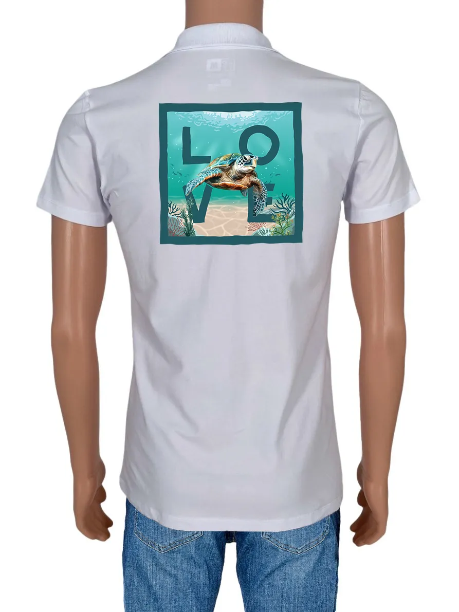 Polo “Slim Fit” with Zip – White - Flex Art Category Animals