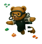 White Diving Bear LOVE - Bottomless