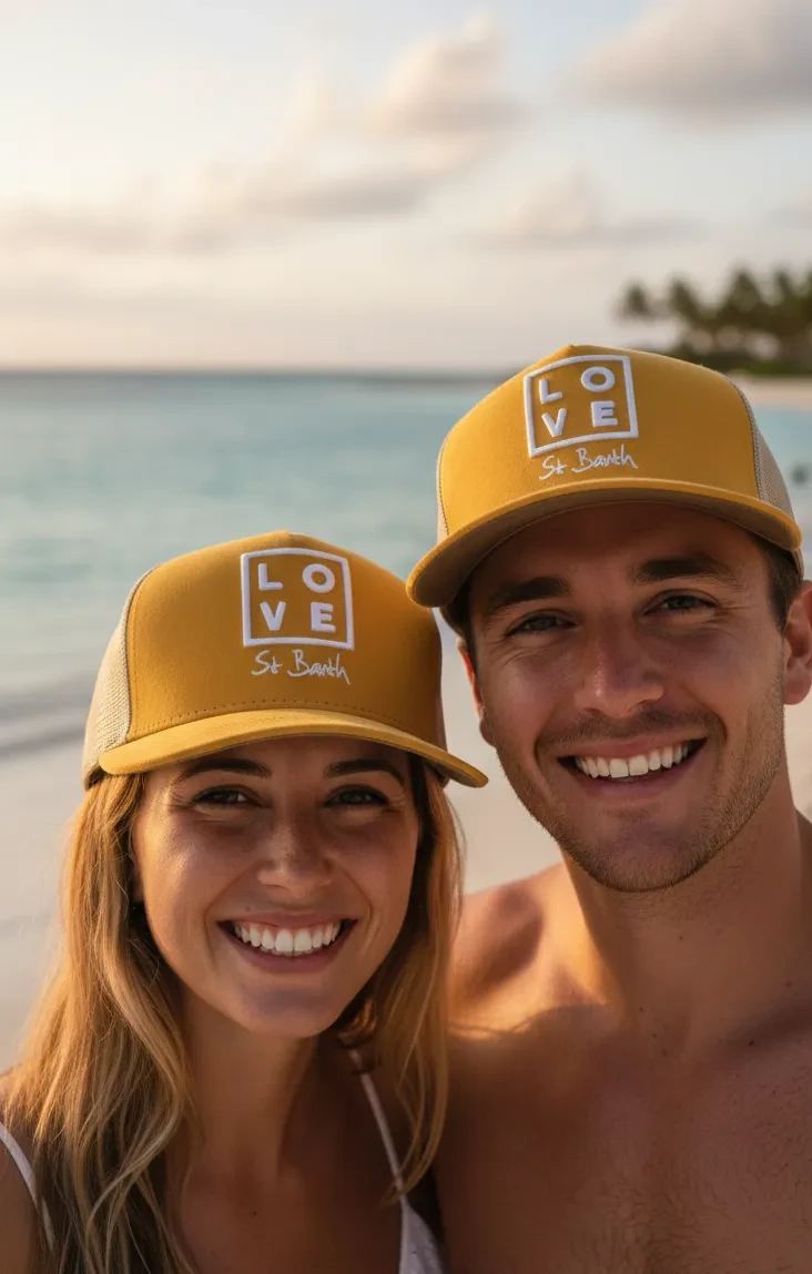 Trucker Cap – Mustard/Cream – White Embroidered Logo