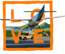 Orange Airport LOVE - no sky