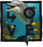 Black Dolphin Love - with background