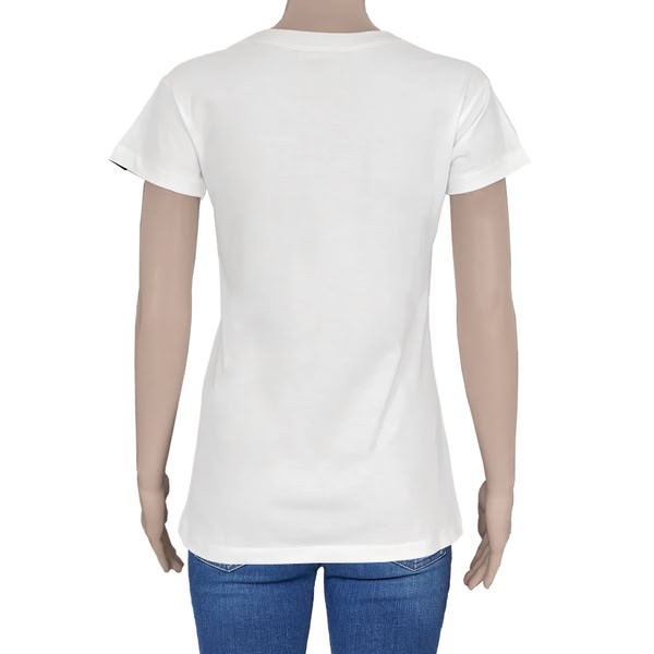T-shirts - Women - Cotton - Open V – White - Classic (Print)