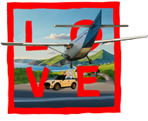 Red Airport LOVE - with sky