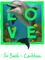 Caribbean green dolphin - with background