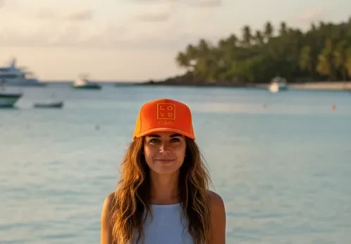 Trucker Cap Love Concept Store – Orange/Orange – Logo Embroidered in Orange and Gray