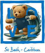 Blue surfer Bear Caribbean