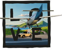 Black Airport LOVE - with sky