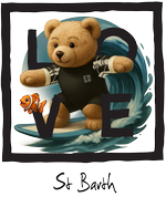 Black Surfing Bear St Barth