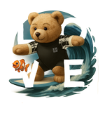 White Surfing Bear St Caribbean