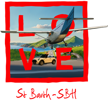 St Barth Red Airport - with sky