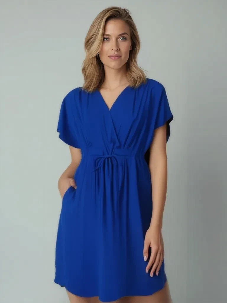 Dress Louise (Shorts) – Royal blue - Logo Classic Print